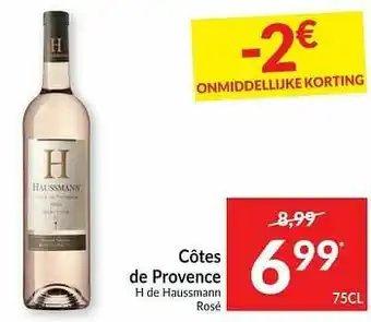 Intermarché Côtes de provence h de haussmann rosé aanbieding