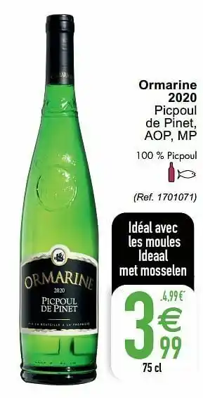Cora Ormarine 2020 picpoul de pinet, aop, mp aanbieding
