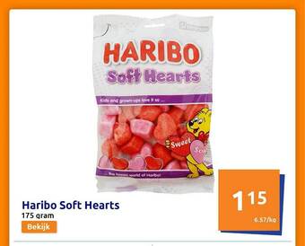 Action Haribo soft hearts aanbieding