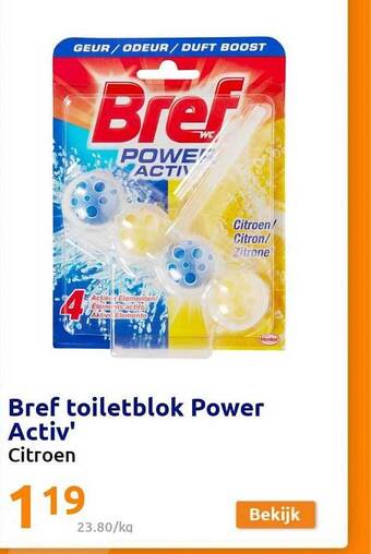 Action Bref toiletblok power activ' aanbieding