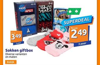 Action Sokken giftbox aanbieding