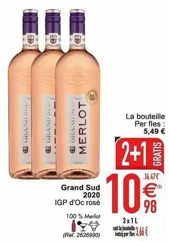 Cora Grand sud 2020 igp d`oc rosé aanbieding