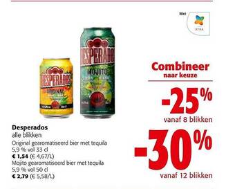 Colruyt Desperados alle blikken aanbieding