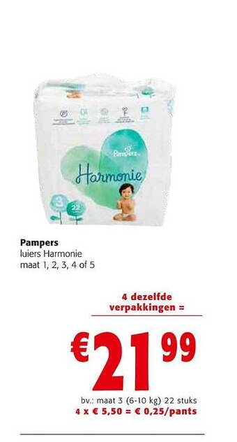 Colruyt Pampers luiers harmonie aanbieding