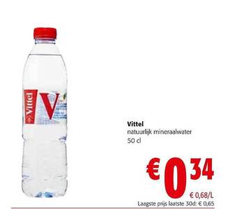 Colruyt Vittel natuurlijk mineraalwater aanbieding