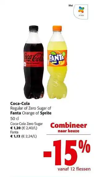 Colruyt Coca-cola regular of zero sugar of fanta orange of sprite aanbieding