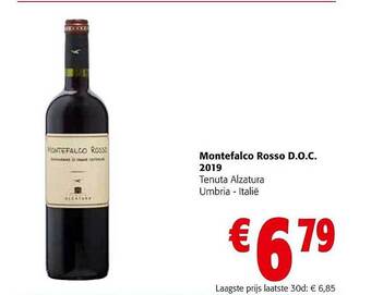 Colruyt Montefalco rosso d.o.c 2019 aanbieding