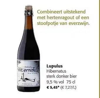 Colruyt Lupulus hibernatus sterk donker bier aanbieding