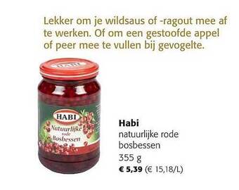 Colruyt Habi natuurlijke rode bosbessen aanbieding