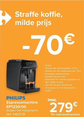 Carrefour Philips espressomachine ep1220/00 aanbieding