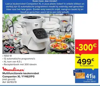Carrefour Moulonex multifunctionele keukenrobot companion xl yy4621fg 1550w 4.5l aanbieding