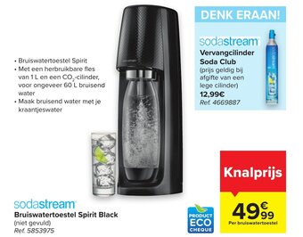 Carrefour Sodastream bruiswatertoestel spirit black aanbieding