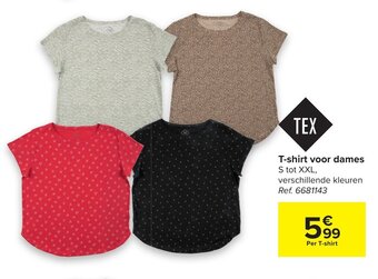 Carrefour T-shirt voor dames s tot xxl aanbieding