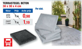 Hubo Terrastegel Beton 30 x 30 x 4 cm aanbieding