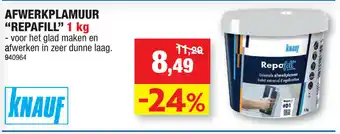 Hubo Afwerkplamuur Repafill 1kg aanbieding