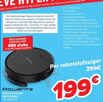 Carrefour Rowenta robotstofzuiger rr7245wh aanbieding