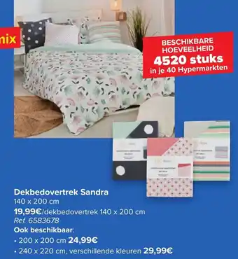 Carrefour Dekbedovertrek sandra 140x200 cm aanbieding