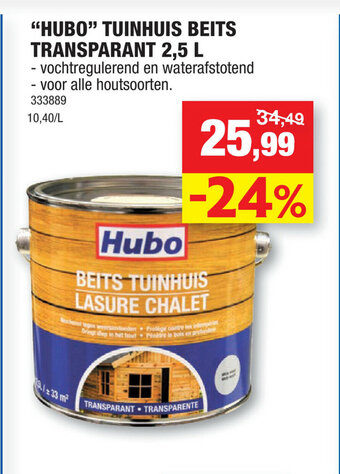 Hubo Hubo Tuinhuis Beits Transparant 2,5 L aanbieding