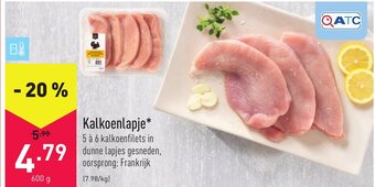 ALDI Kalkoenlapje 600 g aanbieding