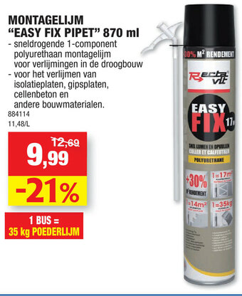 Hubo Montagelijm Easy Fix Pipet 870ml aanbieding