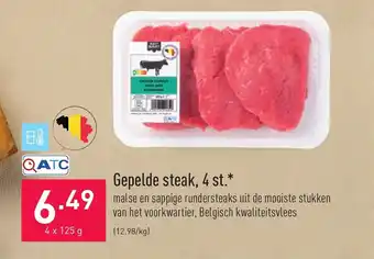 ALDI Gepelde steak, 4 st. 125g aanbieding