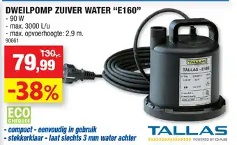 Hubo Dweilpomp Zuiver Water E160 aanbieding