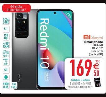 Cora Xiaomi smartphone REDMI 10 2022 per stuk aanbieding