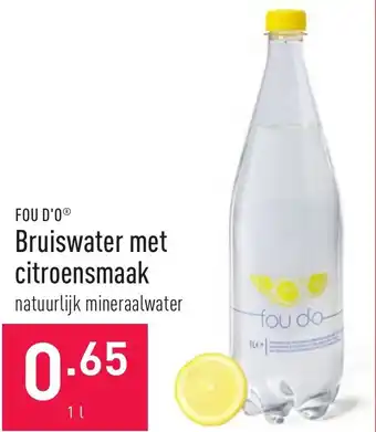 ALDI Fou d'o bruiswater met citroensmaak 1l aanbieding