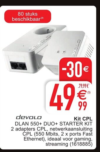 Cora devolo Kit CPL DLAN 550+ DUO+ starter kit aanbieding
