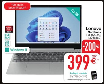 Cora Lenovo notebook IP3 15ADA6 aanbieding