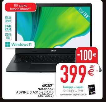 Cora Acer notebook aanbieding