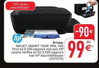 Cora Printer inkjet smart tank WRL 455 aanbieding