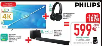 Cora LED-TV 65PUS7556/12 + soundbar + hoofdtelefoon aanbieding