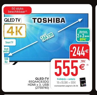 Cora Toshiba QLED-TV aanbieding