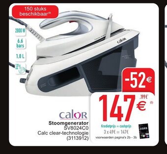 Cora Calor stoomgenerator aanbieding