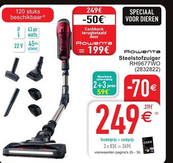 Cora Rowenta steelstofzuiger aanbieding