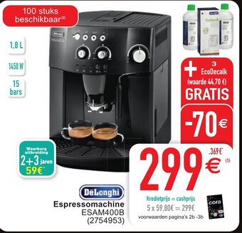 Cora Delonghi espressomachine aanbieding