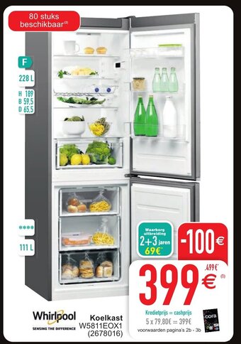 Cora Whirlpool koelkast aanbieding