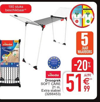 Cora Vileda droogrek soft care aanbieding