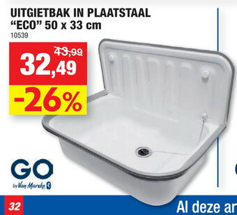 Hubo Uitgietbak in Plaastaal Eco 50 x 33 cm aanbieding