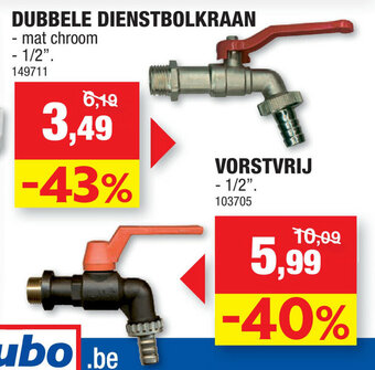 Hubo Dubbele Dienstbolkraan, Vorstvrij aanbieding