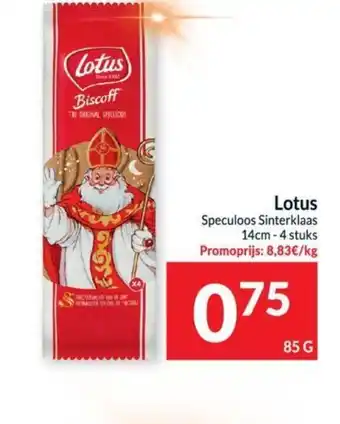 Intermarché Lotus speculoos 14cm 4 stuks 85g aanbieding