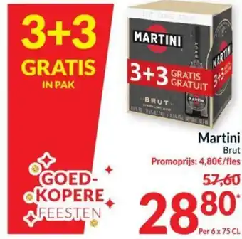 Intermarché Martini Brut 3+3 Gratis 6 x 75cl aanbieding