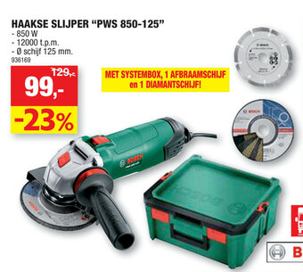 Hubo Haakse Slijper PWS 850-125 aanbieding