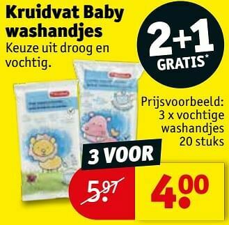 Kruidvat Vochtige washandjes aanbieding