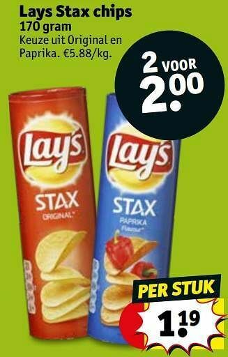 Kruidvat Lays stax chips aanbieding
