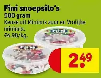 Kruidvat Fini snoepsilo`s aanbieding