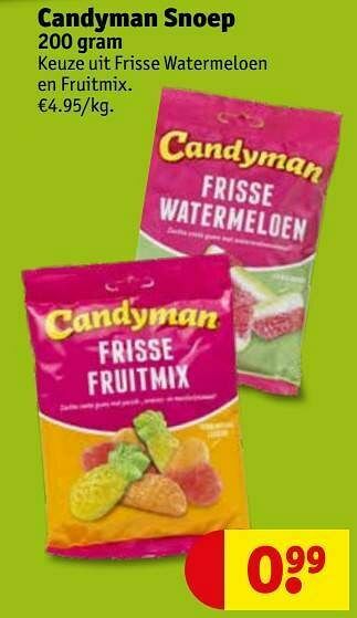 Kruidvat Candyman snoep aanbieding