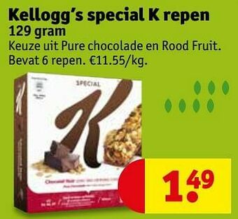 Kruidvat Kellogg`s special k repen aanbieding