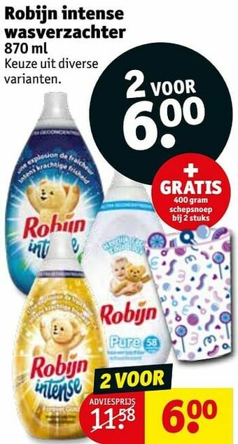 Kruidvat Robijn intense wasverzachter aanbieding